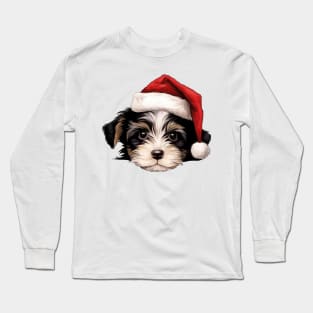 Christmas Peeking Puppy Long Sleeve T-Shirt